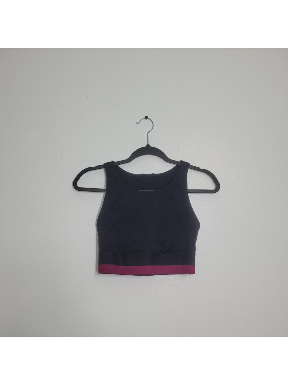 Fabletics Jane Medium Impact Black And Purple Sports Bra Size Small
